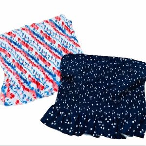 2 crop top tube tops stars and tie dye